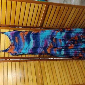 Ladies Heart Soul Navy/Multi Color Maxi Dress Size Med